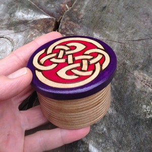 Hand made box in purple Celtic knotwork design