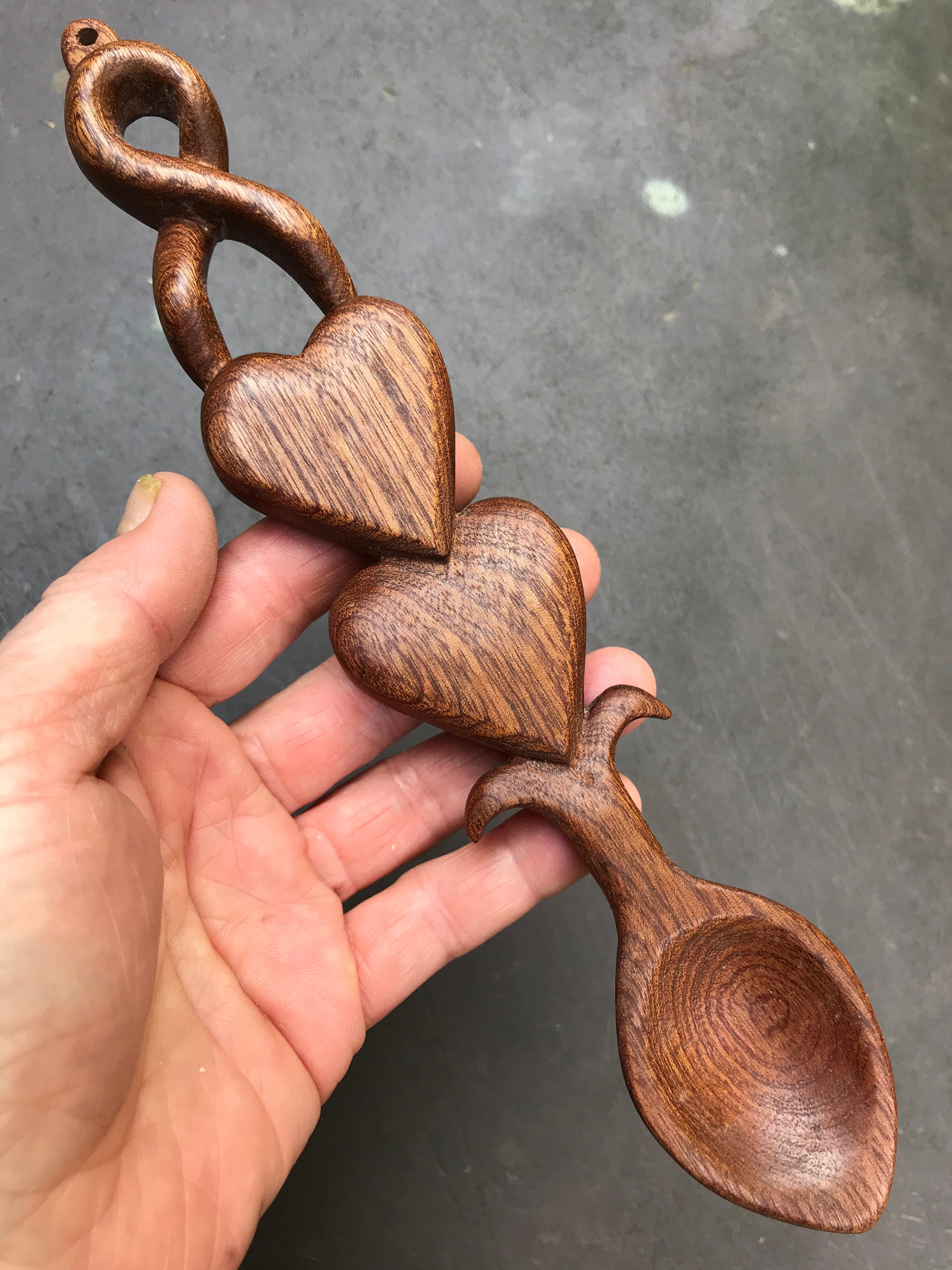 Boxed love spoon a two piece two heart love spoon hand Etsy