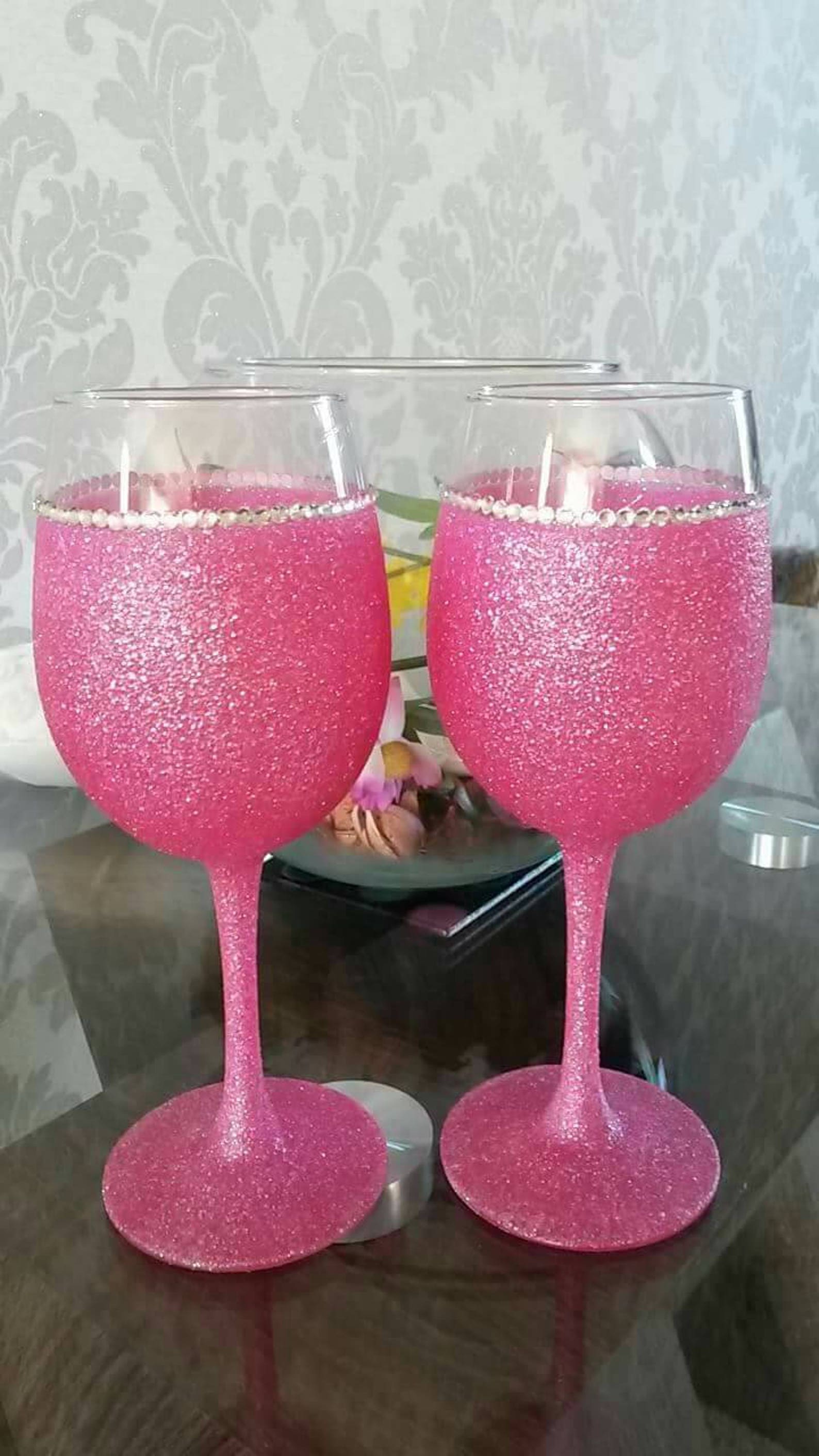2 Large Wine Glasses Etsy