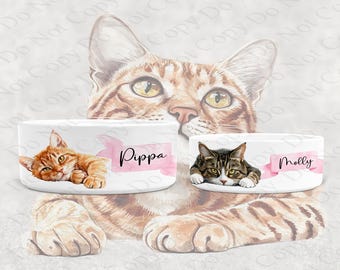 Ceramic Personalised Cat Bowl