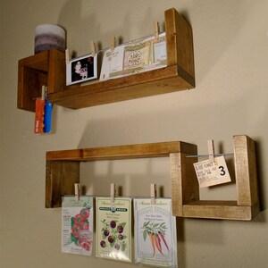 Estantes flotantes de madera recuperada estante de soporte de | Etsy