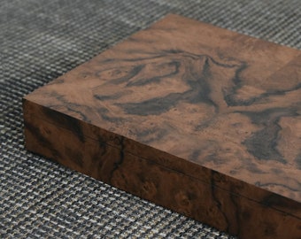 One of a kind jewelry/watch box | Natural Burr/Burl walnut wood veneer | Handmade in Poland | Ready to ship