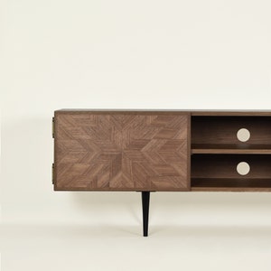 Walnut sideboard / Media Console / Media Center / TV Unit / Credenza / veneered image 2