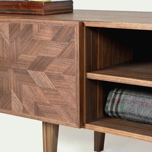 Walnut sideboard / Media Console / Media Center / TV Unit / Credenza / veneered image 5