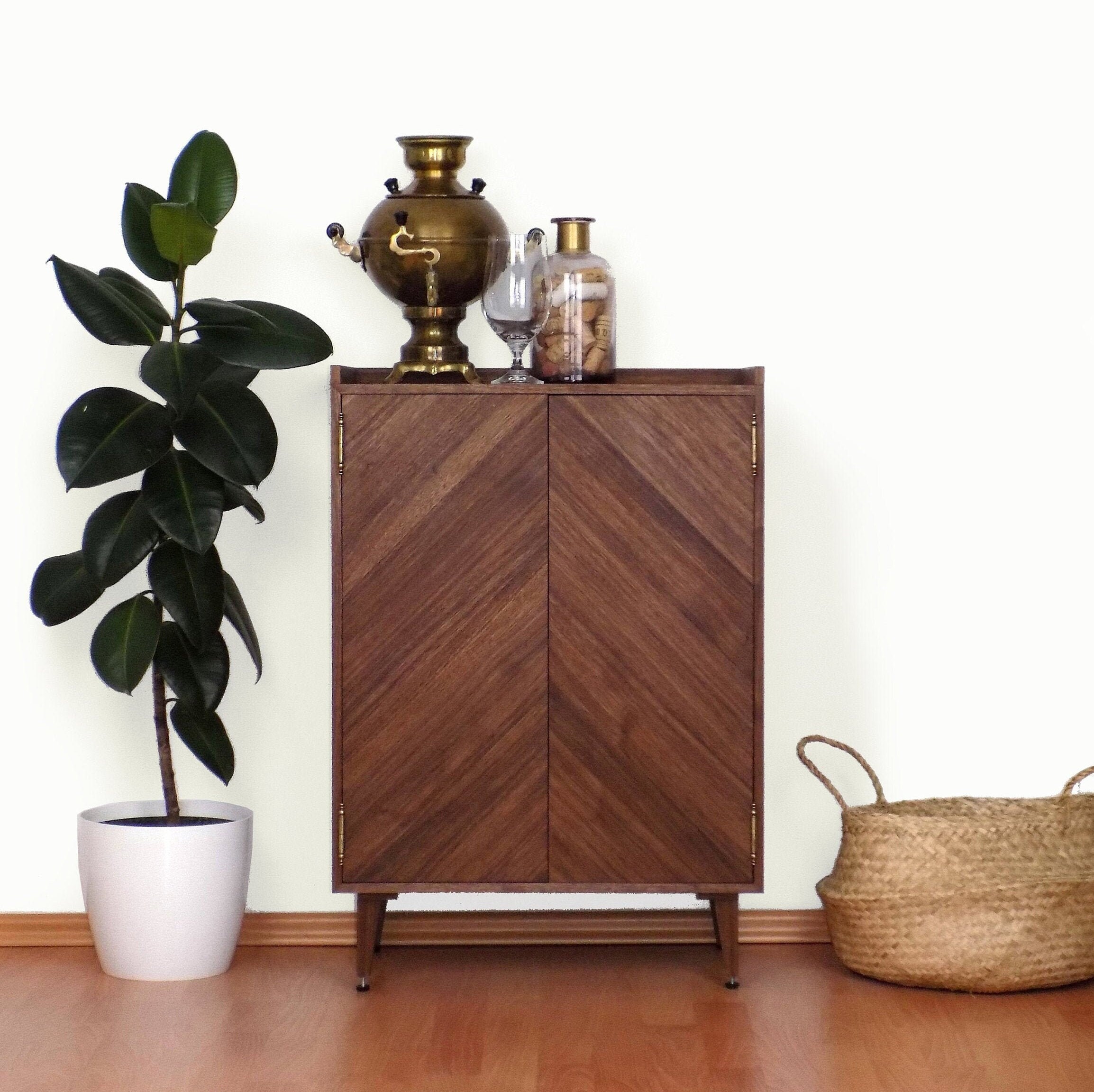 Walnut Bar Cabinet Wet Bar Drinks Cabinet Cocktail Cabinet