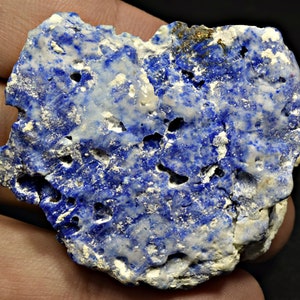 Cristal De Hackmanita Azul Fosforescente Fluorescente De 212 Quiates Con Lazurita Y Pirita De Badakhshan Afganistán imagen 8