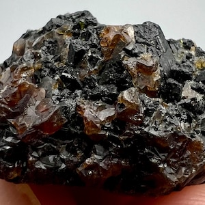 52 Carat Andradite Garnet Crystal with Black Tourmaline and Mica from Afghanistan – Natural Collector Mineral Specimen