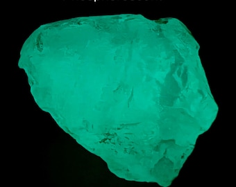 71 Carat Fluorescent Phosphorescent Green Fluorite Crystal From Gilgit Pakistan