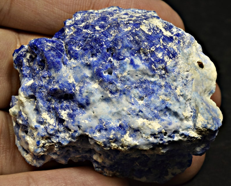 Cristal De Hackmanita Azul Fosforescente Fluorescente De 212 Quiates Con Lazurita Y Pirita De Badakhshan Afganistán imagen 2