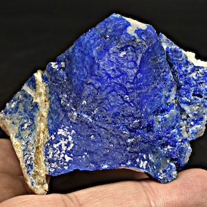 173 Grams Fluorescent Blue Afghanite Crystal With Fluorescent Calcite From Badakhshan Afghanistan