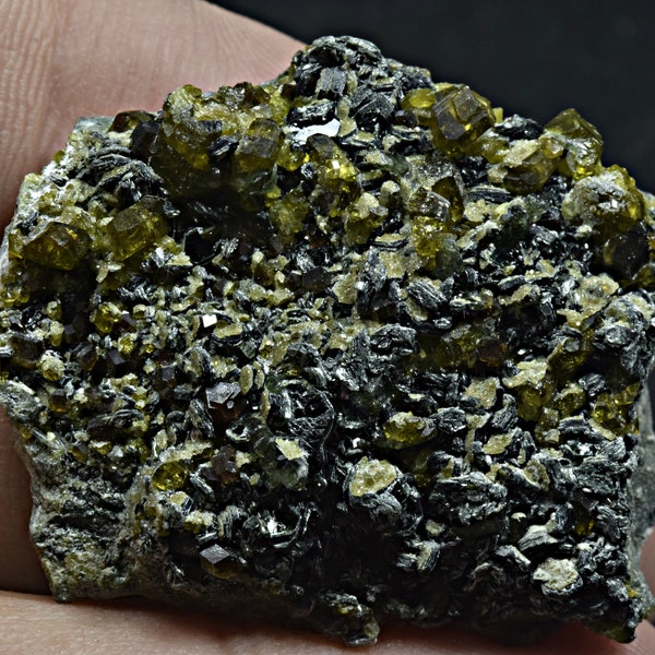 111 Carat Green Vesuvianite Crystal Specimen With Andradite Garnet, Epidote Crystal & Mica From Afghanistan