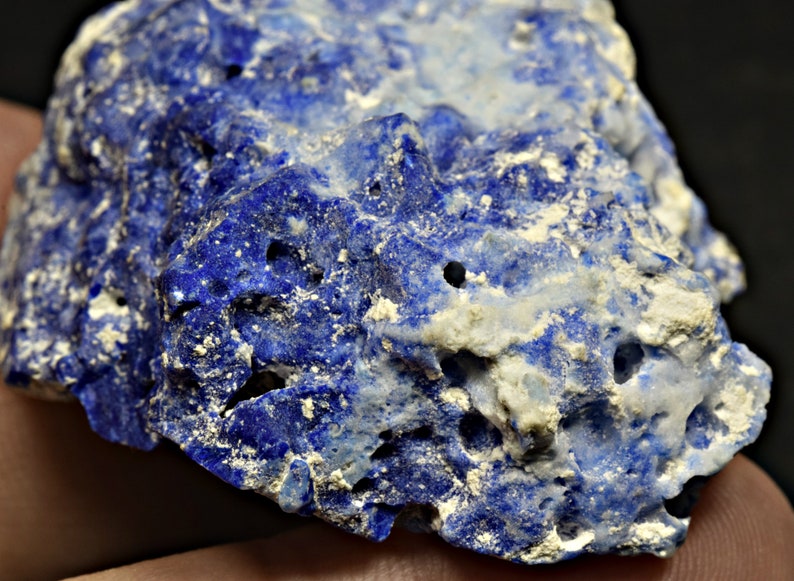 Cristal De Hackmanita Azul Fosforescente Fluorescente De 212 Quiates Con Lazurita Y Pirita De Badakhshan Afganistán imagen 6