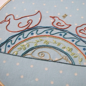 Simple Hand Embroidery Pattern, Duck Embroidery Pattern Download, &quot;Bobbin&#39; Along&quot;