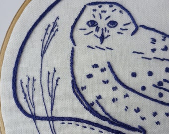 Schnee Eule Hand Stickdatei