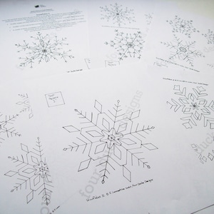 Snowflake Hand Embroidery Pattern, PDF Downloadable Snowflake Designs to Stitch as You Please