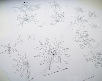 Schneeflocke Handstickerei Muster, PDF Herunterladbare Schneeflocke Designs zum Nähen nach Belieben