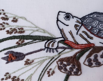 Schildkröte Stickdatei aus einem wilden Jahr voller Kränze und Girlanden