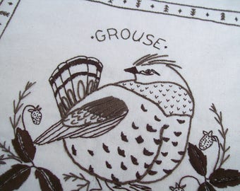 Vogel Stickdatei, Fett Grouse Gesticktes Kissen Muster, Grouse Handstickerei PDF Download, Vogel Stickmuster