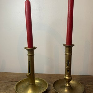 Antique brass candle holder