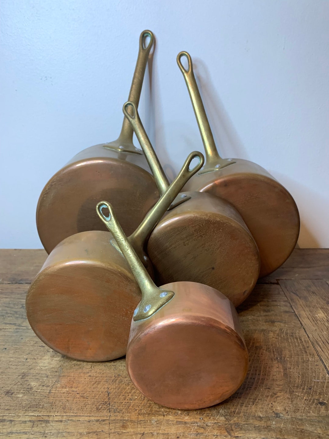 Antique Copper Saucepans Etsy UK