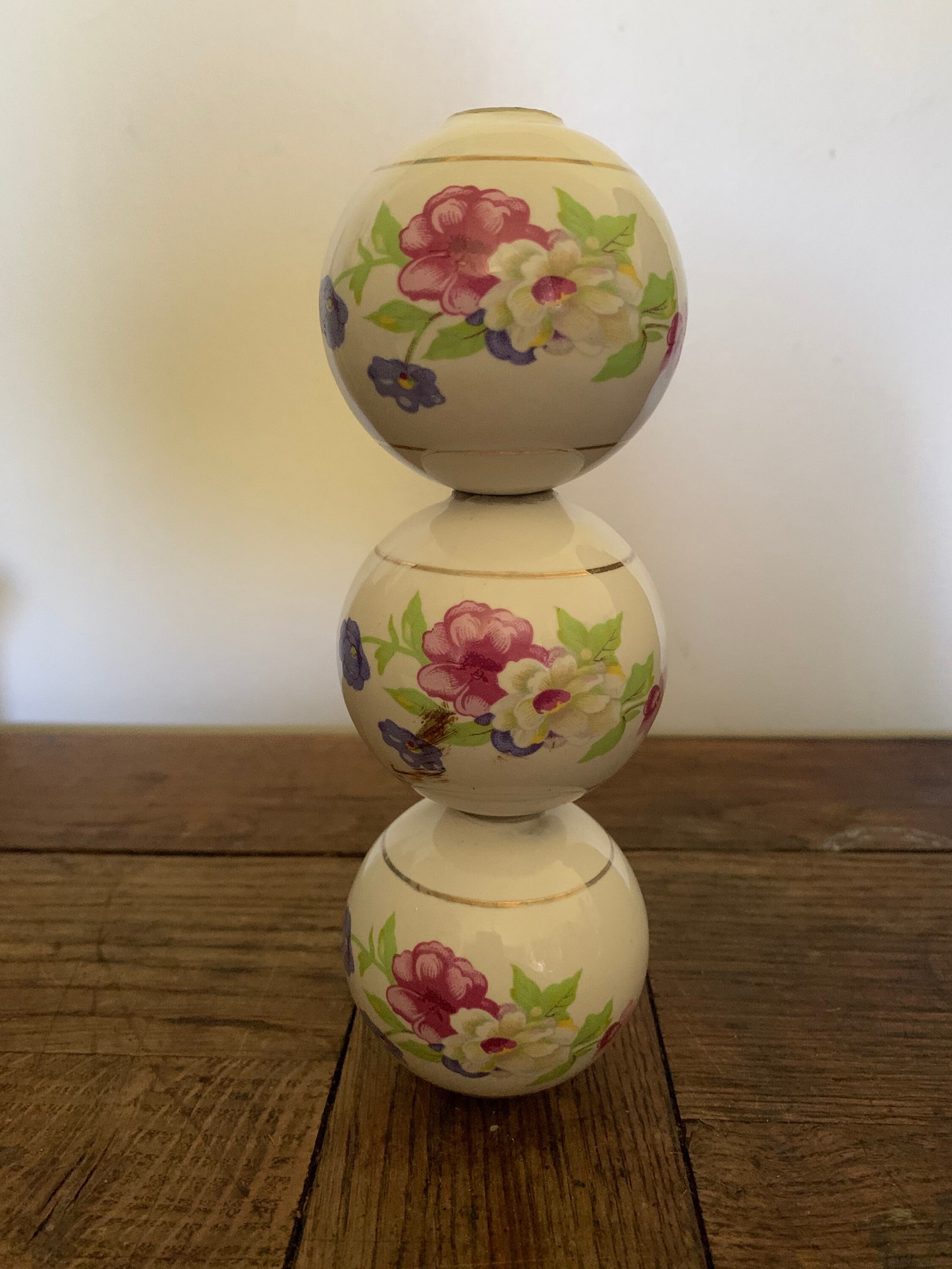 Boules en Porcelaine Aux Décors Floraux