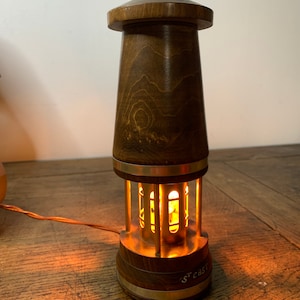 Lampe marine bois vintage