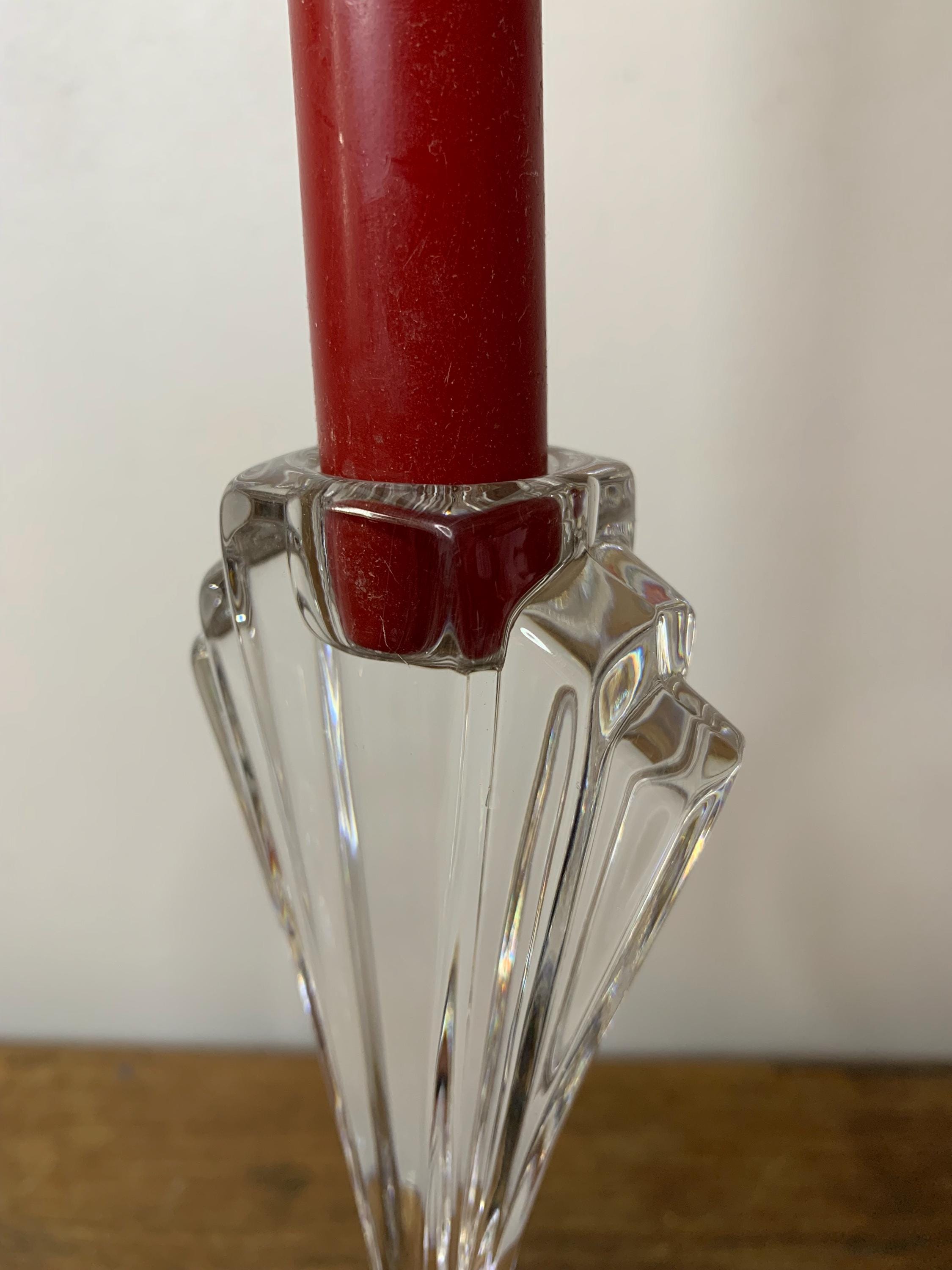 ヴィンテージ ボヘミアン リードクリスタル キャンドルホルダー