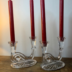 Antique crystal candlesticks