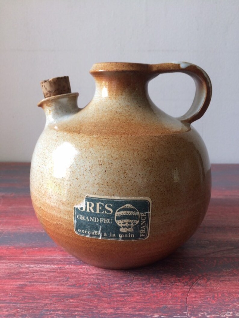 Big fire stoneware jug France