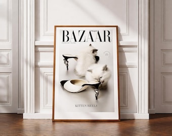 Fashion Poster Kitten Heels, Vogue Style Wall Art, Designer Inspired Print, Chic Minimalist Decor, Fashionista Gift, Luxury Home Decor