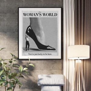 Fashion Editorial Wall Art | Vintage Magazine Poster | Statement Feminine Print | Vogue Style Decor | Black and White Wall Art image 6