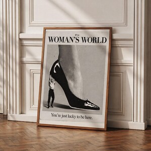 Fashion Editorial Wall Art | Vintage Magazine Poster | Statement Feminine Print | Vogue Style Decor | Black and White Wall Art image 2