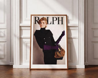 Leopard Fashion Poster Print, Editorial Wall Art, Vintage Vogue Style Decor, Chic Minimalist Fashion Print, Luxury Aesthetic Wall Art