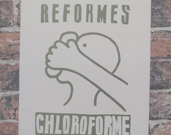 propaganda posters 60s Vintage Atelier Populaire Poster Print: reformes chloroforme