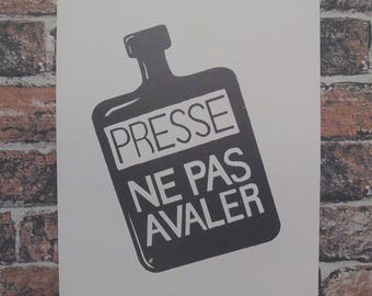 propaganda posters 60s Vintage Atelier Populaire Poster Print: presse ne pas avaler