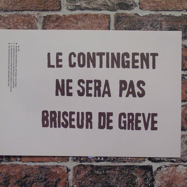 Vintage Poster Print: le contingent ne sera pas briseur de greve