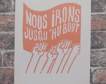 propaganda posters 60s Vintage Atelier Populaire Poster Print: nous irons