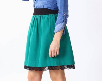 Green Bright colored wool skirt/Pencil skirt/Pin up skirt/Office skirt/High waisted/Vintage skirt/Classic skirt/Chic fashion skirt 110