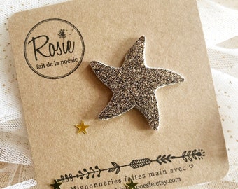 Customizable sequined starfish brooch - MANY COLORS