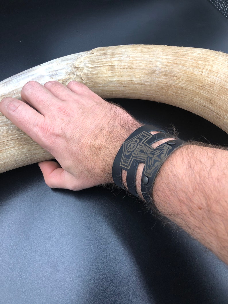 Mjollnir Leather Bracelet for Viking Thor Symbol Men's Bracelets Thors