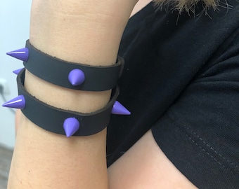 Spiked Leather Punk Choker : Unisex Goth Collar
