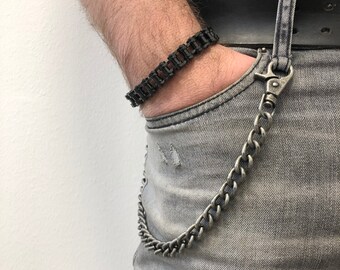 2 PIECES Bicycle Chain Bracelet • Unisex Biker Style • Stainless Steel Bike Chain Wristband • Punk Cycling Jewelry for Men and Women
