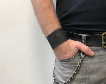 Thor Hammer Lederarmband Matt-schwarze Lederarmbänder Mjöllnir Lederarmband Matt-schwarze Lederarmband Armreife Thor matt schwarz