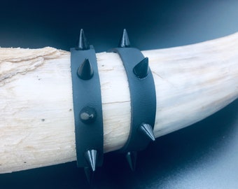 Spike bracelet   Leather spiked bracelet Black bracelet  black spike  Gothic bracelet  Spike jewerly spike accessories  choker necklace cuff