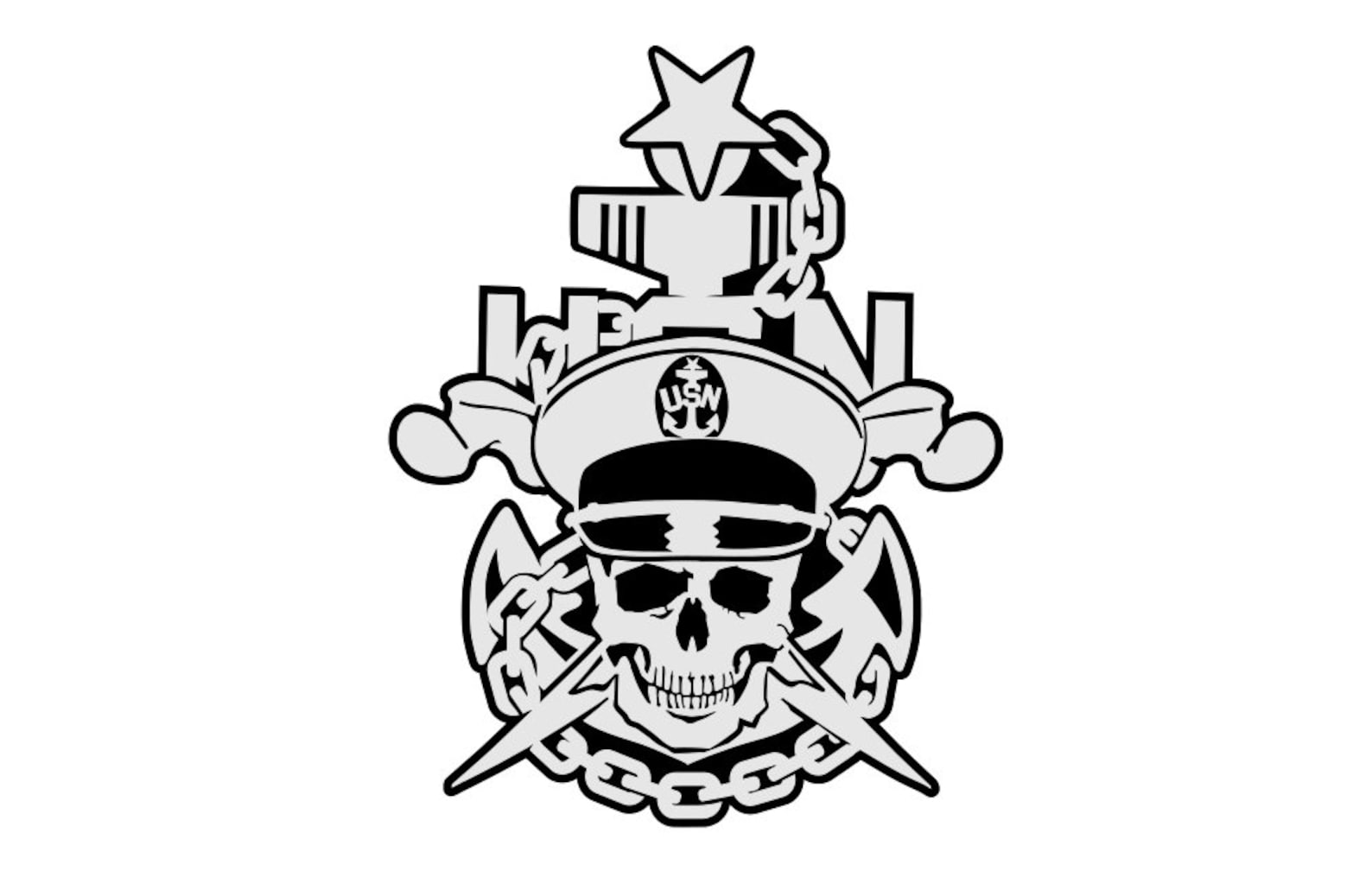 Navy Senior Chief Skull Crossbones Anchor Vinyl Decal Sticker - Etsy