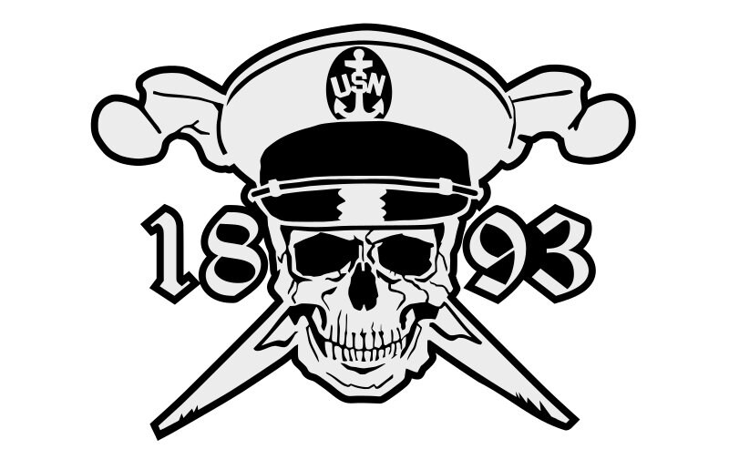 White and Color Navy Chief Skull and Cross Bones Crossbones ...