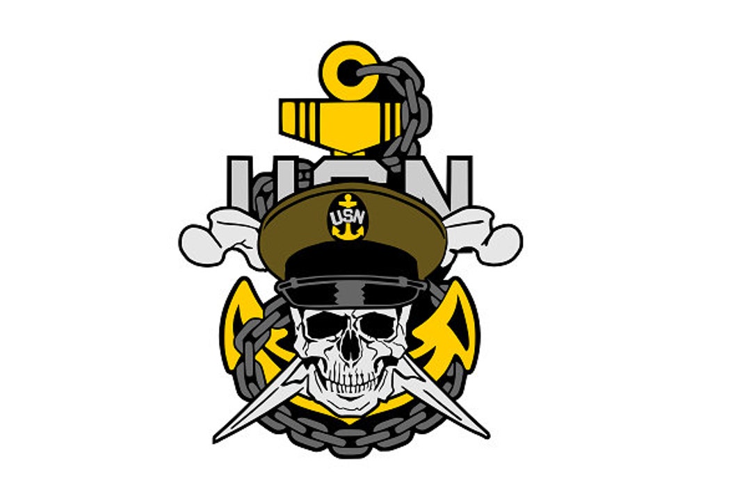 Navy Chief Skull and Cross Bones Anchor Svg Vector File - Etsy