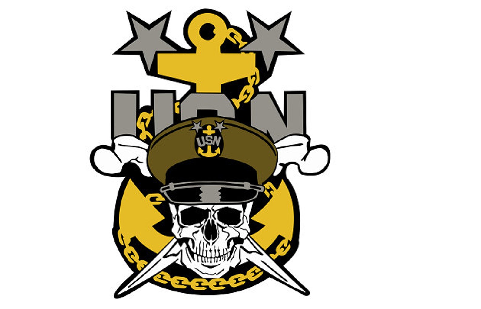 Navy Master Chief crossbones skull anchor color vinyl decal | Etsy