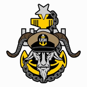 Capo Senior della Marina di alta qualità con il vettore svg a colori dell&#39;ancora della testa di capra e i file PNG