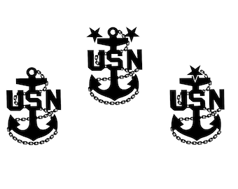 All 3 Navy Chief, Senior, Master Chief anchor Variety svg vector digital files
